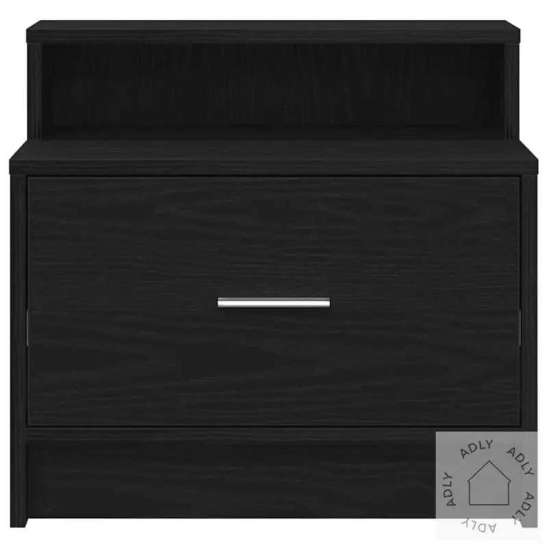 Nattbord Med Skuff Svart Eik 51X31X47 Cm