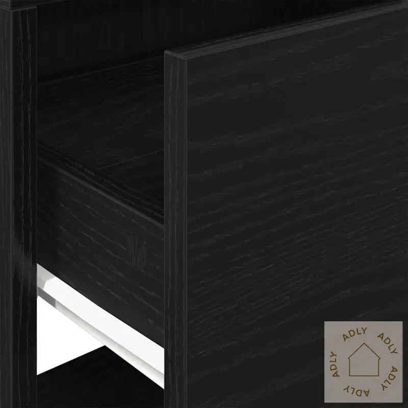 Nattbord Med Skuff Svart Eik 51X31X47 Cm