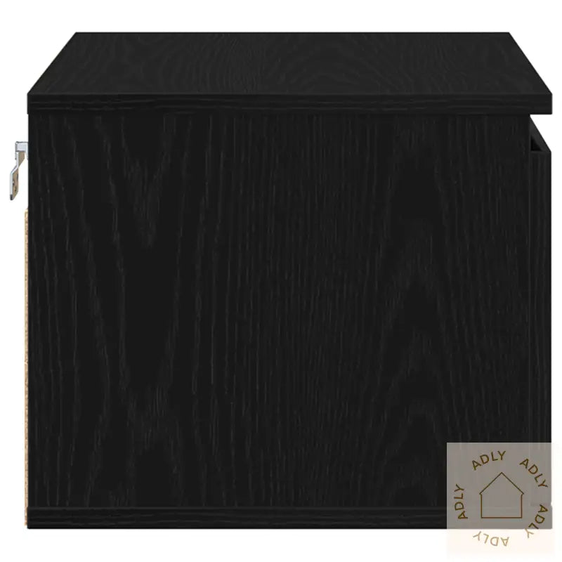 Nattbord Med Led Veggmontert Svart Eik 50X36X30 Cm