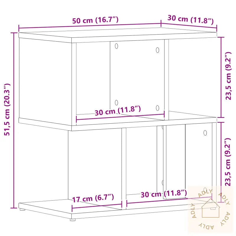 Nattbord Svart Eik 50X30X51,5 Cm Konstruert Tre