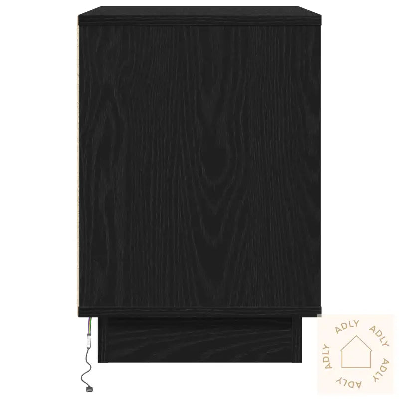 Nattbord Med Led 2 Stk Svart Eik 50X34,5X50 Cm