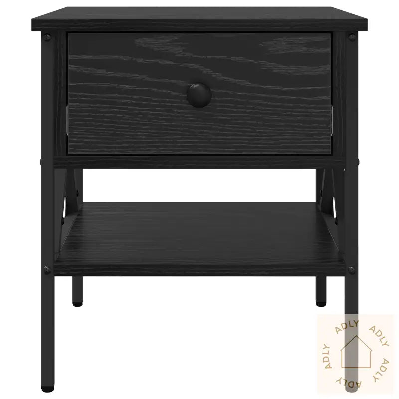 Nattbord 2 Stk Svart Eik 40X42X45 Cm Konstruksjonsbord