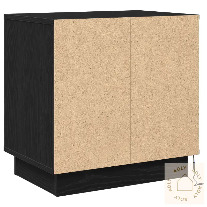 Nattbord Med Led Svart Eik 50X34,5X50 Cm