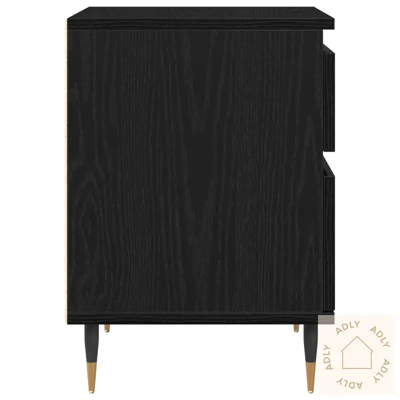 Nattbord 2Stk Svart Eik 40X35X50 Cm Konstruert Tre