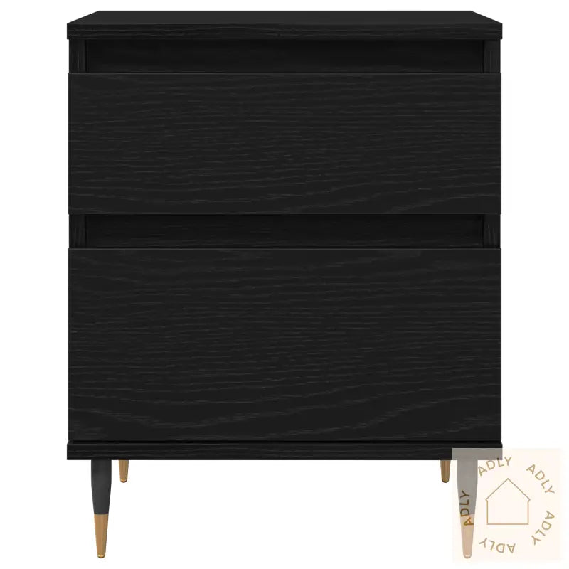 Nattbord 2Stk Svart Eik 40X35X50 Cm Konstruert Tre