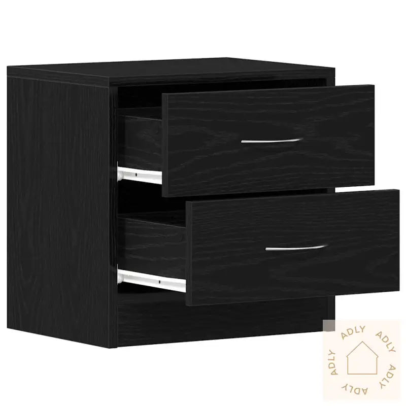 Nattbord Svart Eik 40X30X40 Cm Konstruert Tre