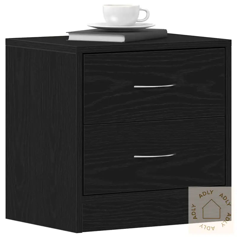 Nattbord Svart Eik 40X30X40 Cm Konstruert Tre