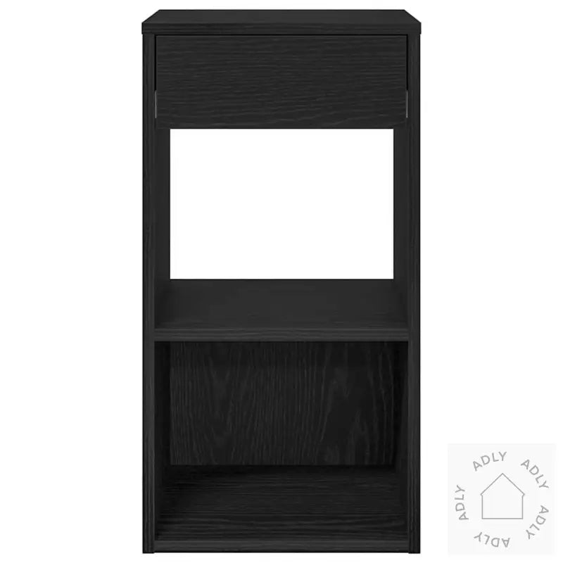 Nattbord Med Skuff 2 Stk Svart Eik 35X34X66,5 Cm