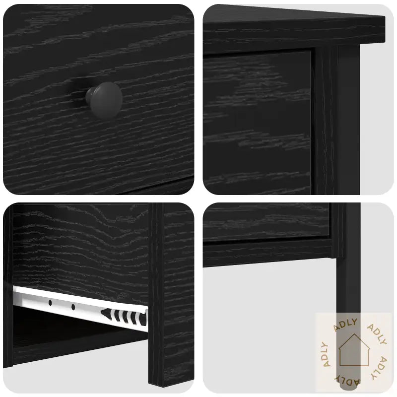 Nattbord Svart Eik 40X42X50 Cm Konstruert Tre