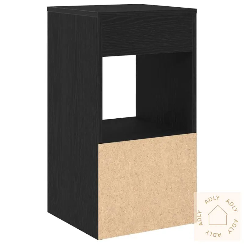 Nattbord Med Skuff 2 Stk Svart Eik 35X34X66,5 Cm