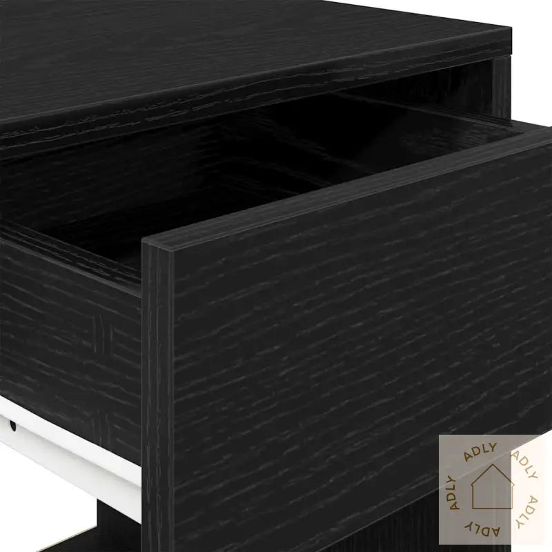 Nattbord Med Skuff Svart Eik 35X34X66,5 Cm