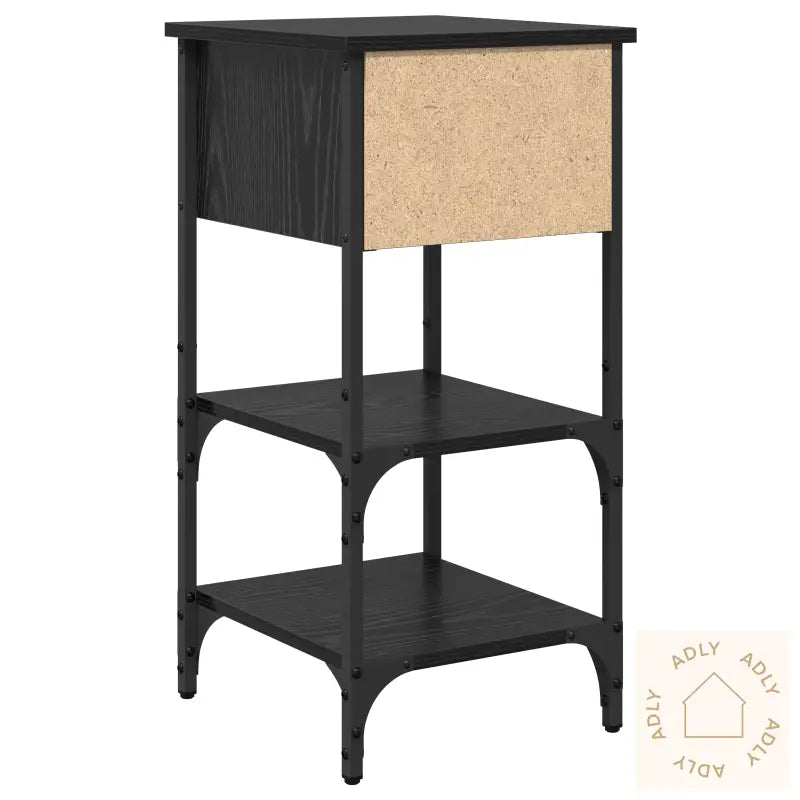 Nattbord Svart Eik 34X36X70 Cm Konstruert Tre