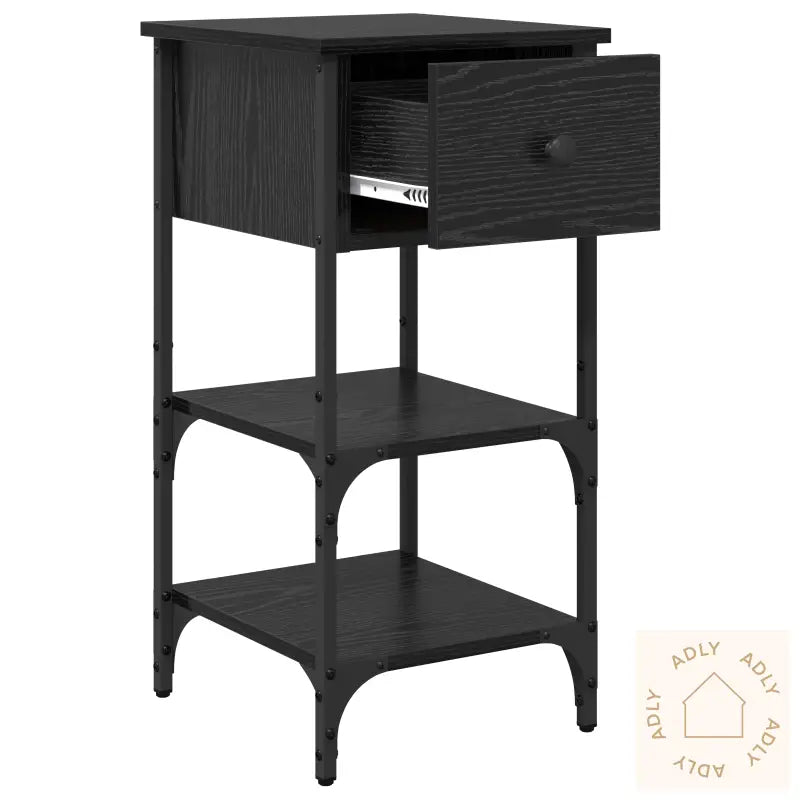Nattbord Svart Eik 34X36X70 Cm Konstruert Tre