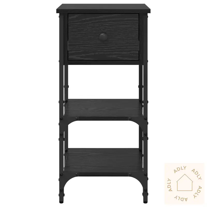 Nattbord Svart Eik 34X36X70 Cm Konstruert Tre