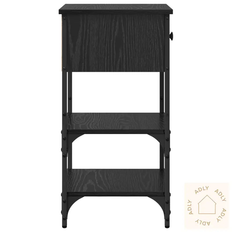 Nattbord Svart Eik 34X36X70 Cm Konstruert Tre