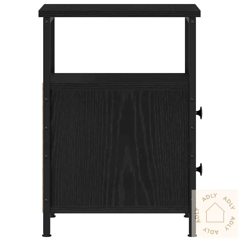 Nattbord Svart Eik 34X35,5X50 Cm Konstruert Tre