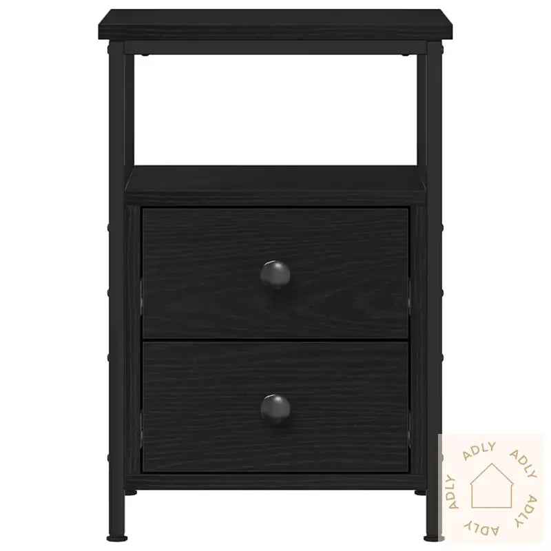 Nattbord Svart Eik 34X35,5X50 Cm Konstruert Tre