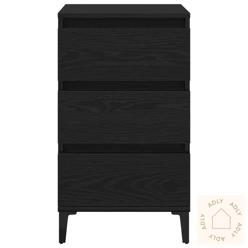 Nattbord Svart Eik 40X35X70 Cm Konstruert Tre