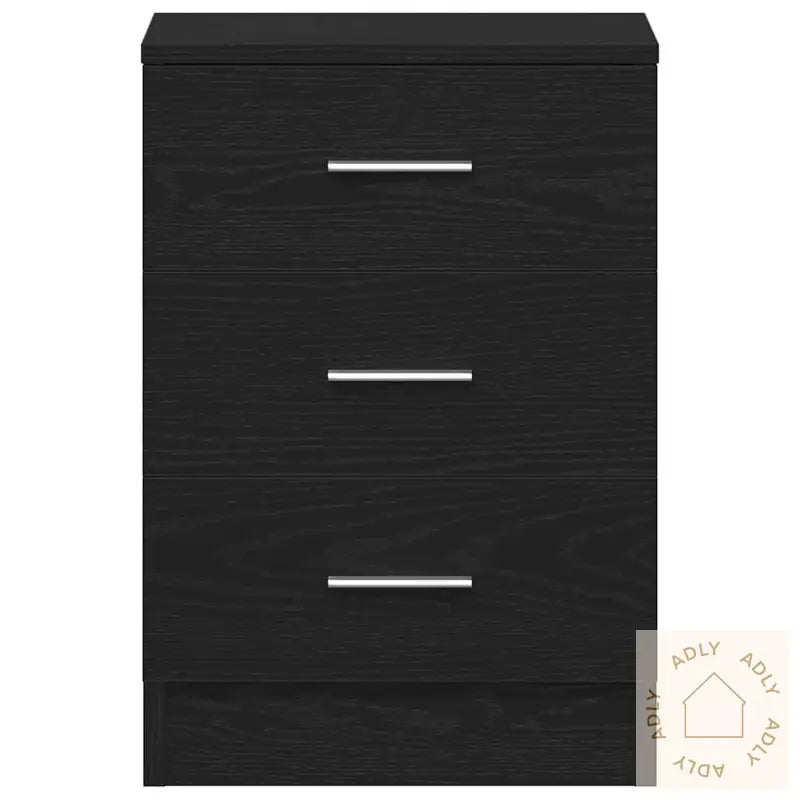 Nattbord 2 Stk Svart Eik 38X35X55 Cm Konstruert Tre