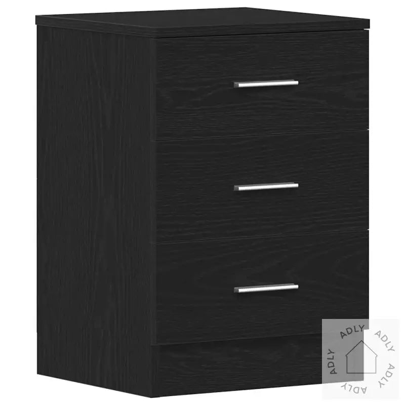 Nattbord 2 Stk Svart Eik 38X35X55 Cm Konstruert Tre