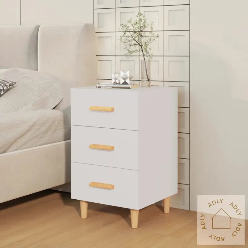 Nattbord Hvit 40X40X66 Cm Konstruert Tre