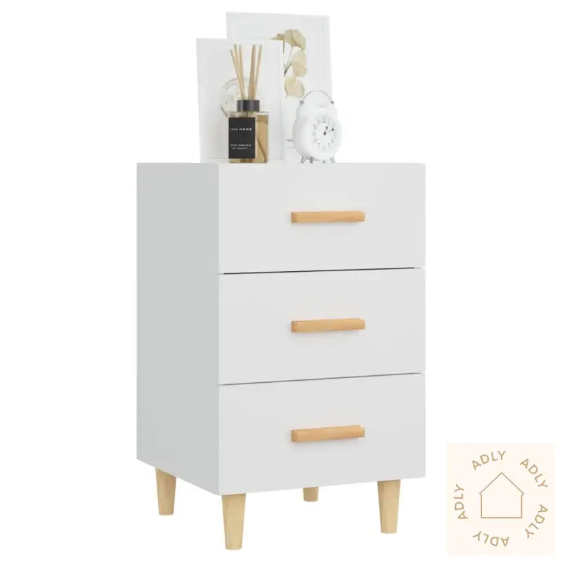 Nattbord Hvit 40X40X66 Cm Konstruert Tre