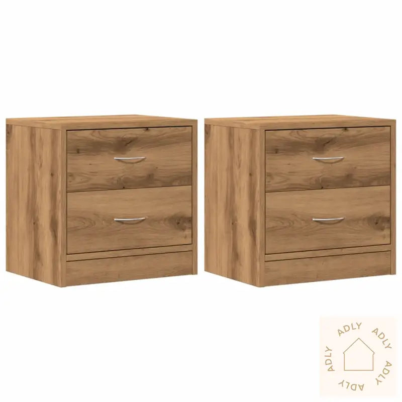 Nattbord 2 Stk Artisan Eik 40X30X40 Cm Konstruert Tre