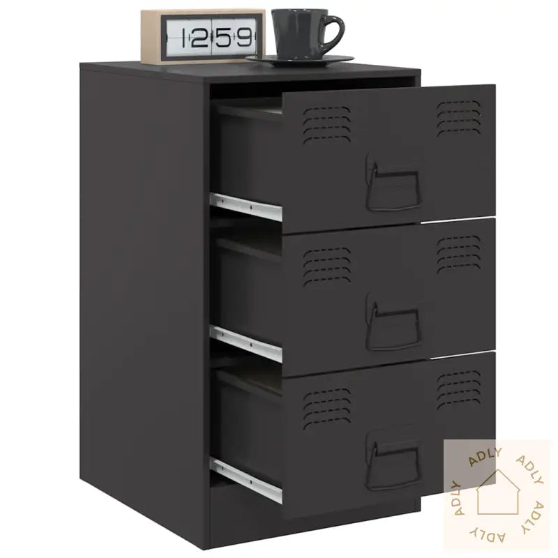 Nattbord Svart 34,5X39X62 Cm Stål