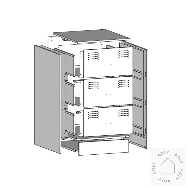 Nattbord Svart 34,5X39X62 Cm Stål