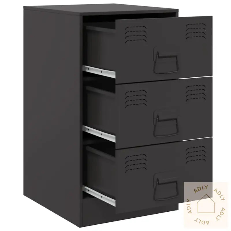 Nattbord Svart 34,5X39X62 Cm Stål