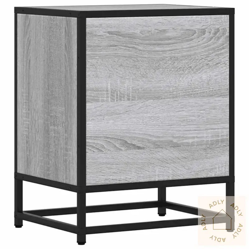 Nattbord Grå Sonoma 40X31X50 Cm Konstruert Tre Og Metall