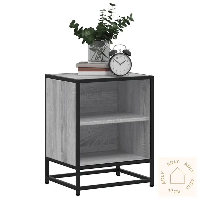 Nattbord Grå Sonoma 40X31X50 Cm Konstruert Tre Og Metall