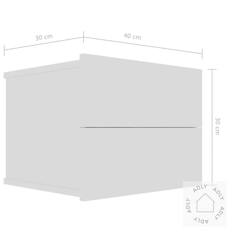 Nattbord 2 Stk Hvit 40X30X30 Cm Konstruert Tre