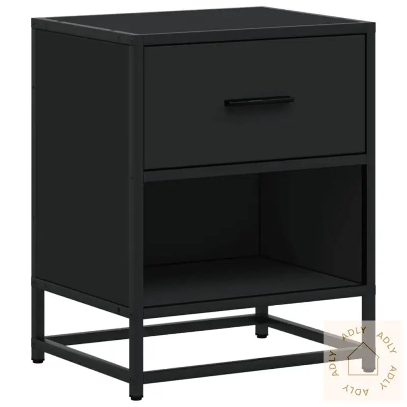 Nattbord Svart 40X31X50 Cm Heltre Furu