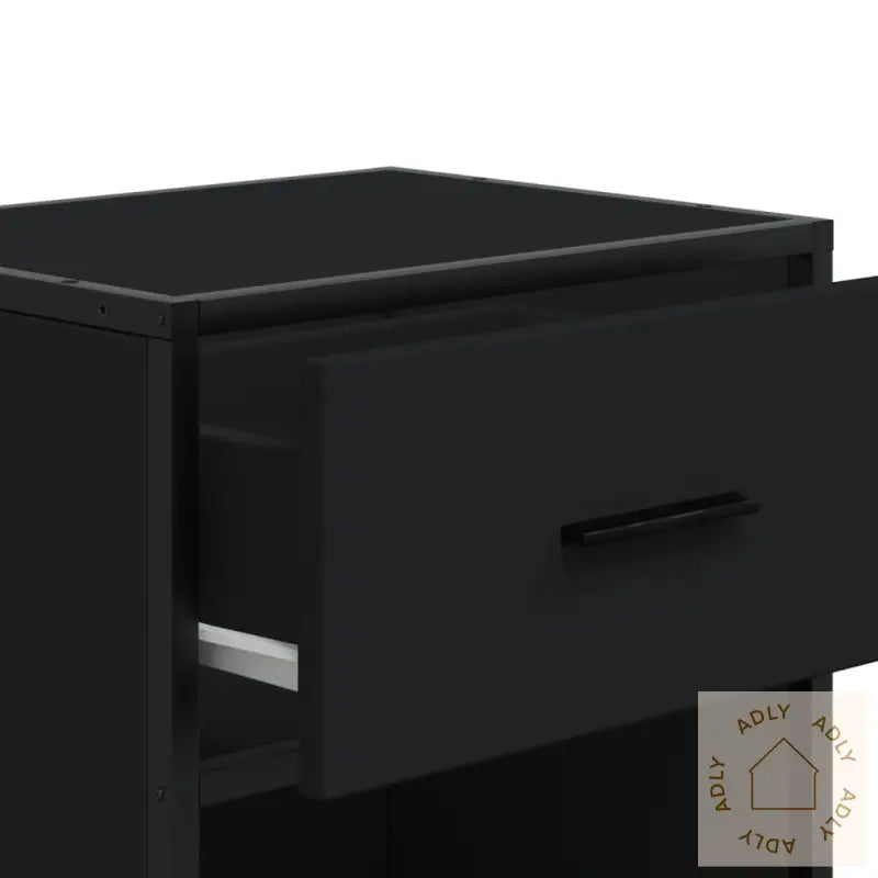 Nattbord Svart 40X31X50 Cm Heltre Furu