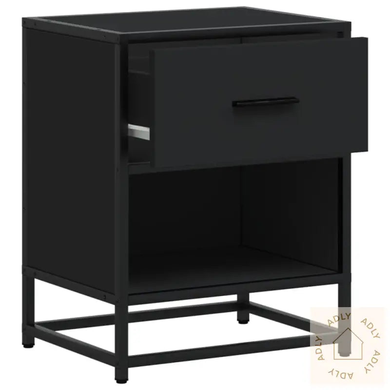 Nattbord Svart 40X31X50 Cm Heltre Furu
