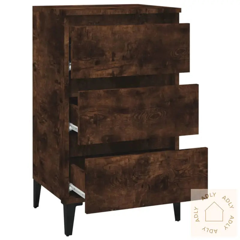 Nattbord Røkt Eik 40X35X70 Cm Konstruert Tre