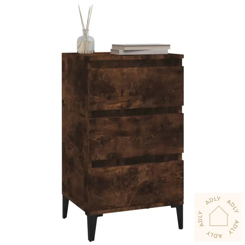 Nattbord Røkt Eik 40X35X70 Cm Konstruert Tre