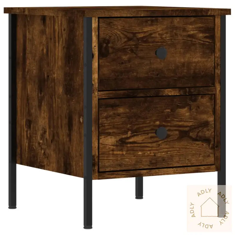 Nattbord 2 Stk Røkt Eik 40X42X50 Cm Konstruert Tre