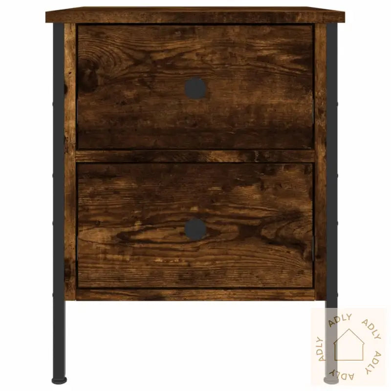 Nattbord 2 Stk Røkt Eik 40X42X50 Cm Konstruert Tre