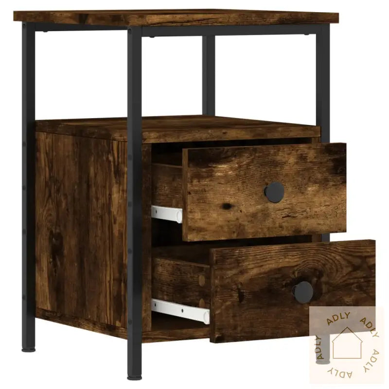 Nattbord Røkt Eik 34X35,5X50 Cm Konstruert Tre