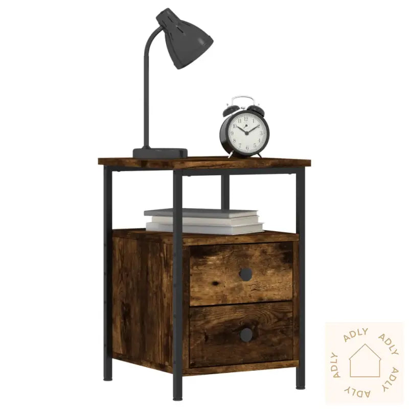 Nattbord Røkt Eik 34X35,5X50 Cm Konstruert Tre