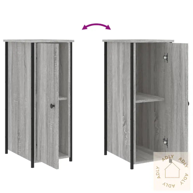 Nattbord Grå Sonoma 32X42X80 Cm Konstruert Tre