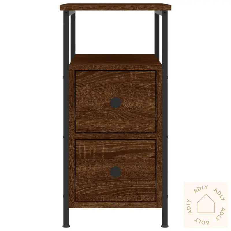 Nattbord Brun Eik 30X60X60 Cm Konstruert Tre