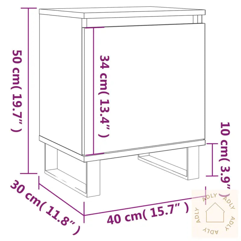 Nattbord 2 Stk Røkt Eik 40X30X50 Cm Konstruert Tre