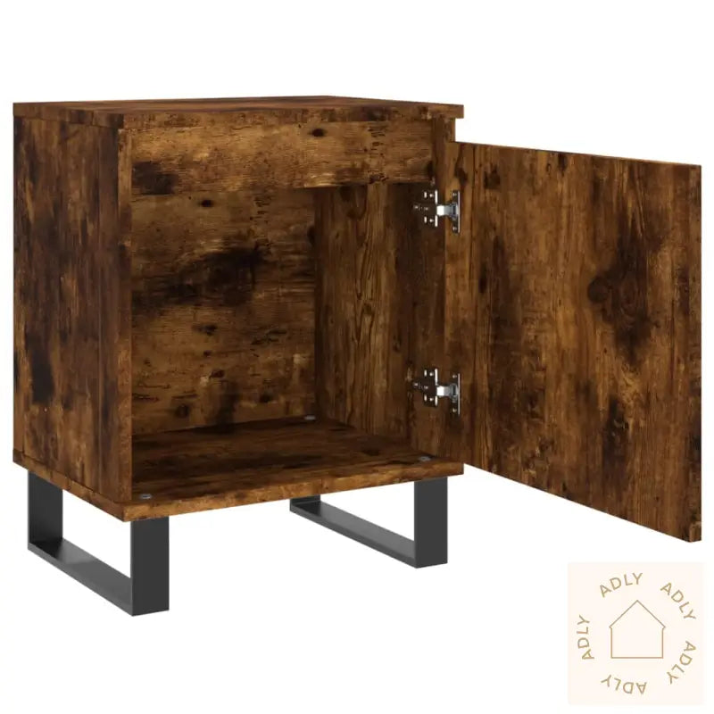 Nattbord 2 Stk Røkt Eik 40X30X50 Cm Konstruert Tre