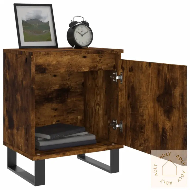 Nattbord 2 Stk Røkt Eik 40X30X50 Cm Konstruert Tre