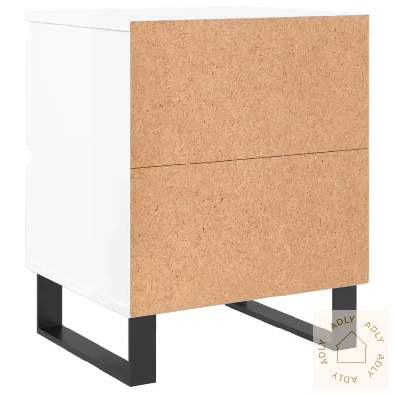 Nattbord 2 Stk Høyglans Hvit 40X35X50 Cm Konstruert Tre