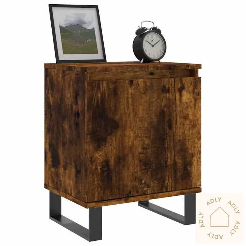 Nattbord 2 Stk Røkt Eik 40X30X50 Cm Konstruert Tre