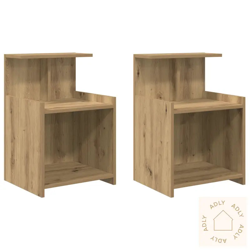 Sengskap 2 Stk Håndverker Eik 40X35X60 Cm Konstruert Tre